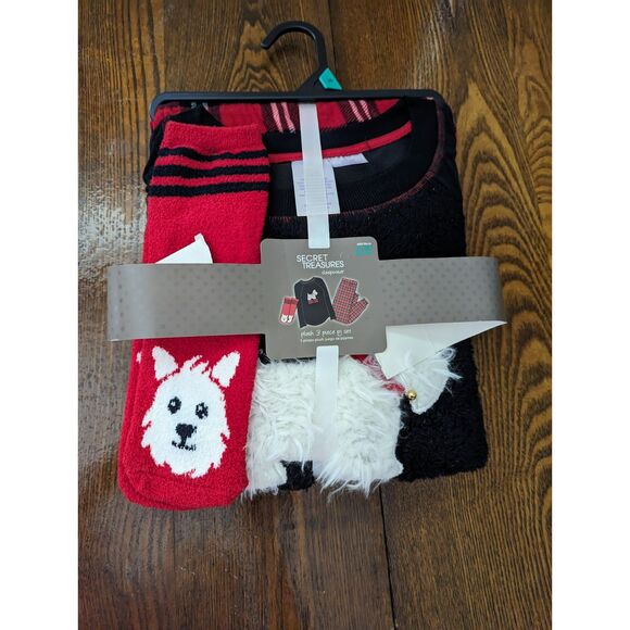 Secret Treasures plush 3-pc pj set (pant/top/socks)    SZ XL (16-18) - Picture 6 of 8